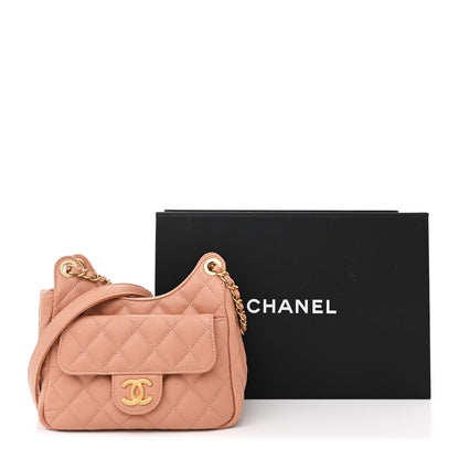 Chanel Caviar Quilted Small Wavy CC Hobo Coral 11 of 11
