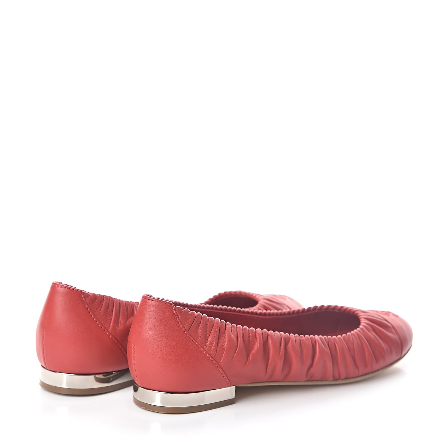 Chanel Lambskin CC Cap Toe Ballerina Flats 39 Red 4 of 9