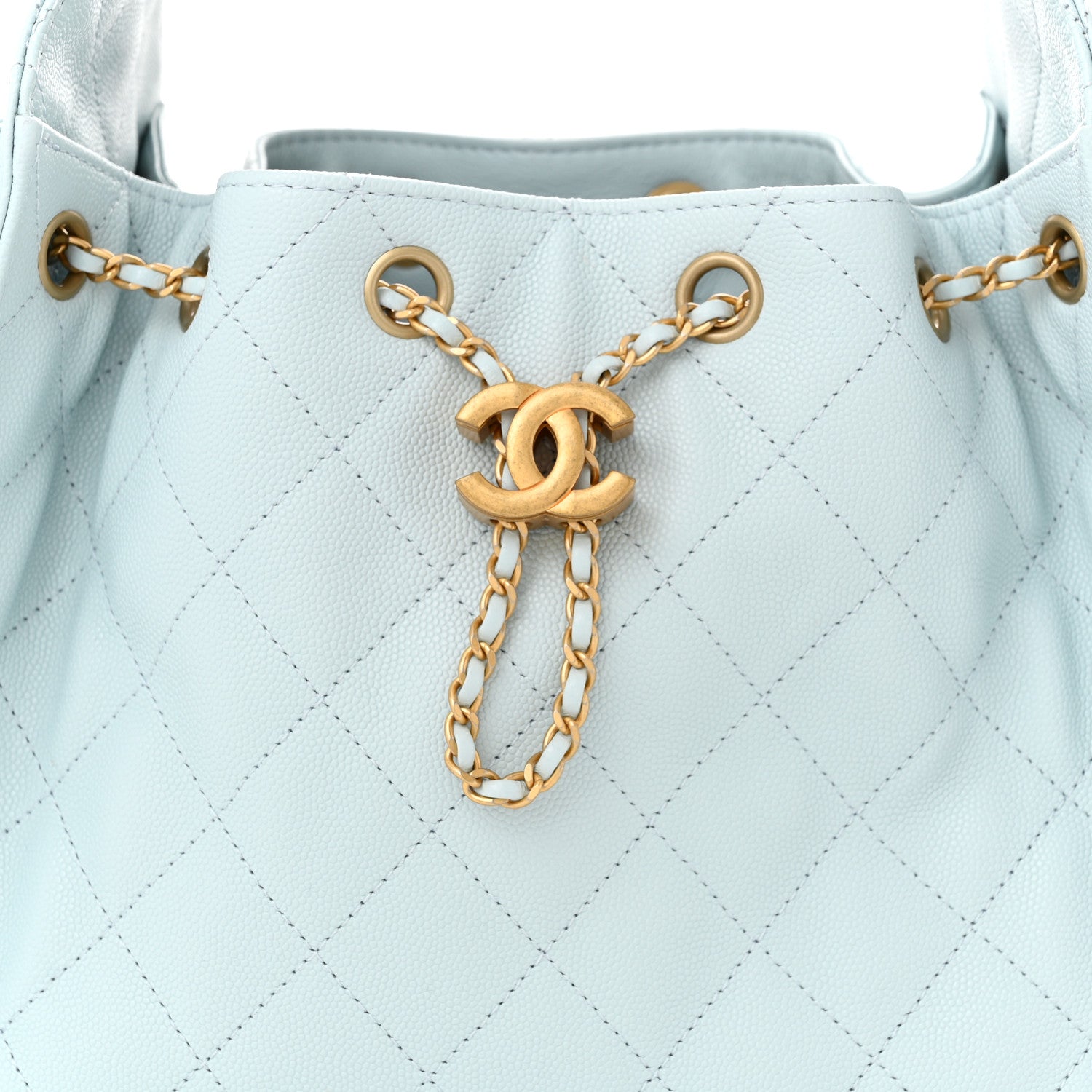 Chanel Caviar Quilted Small Chanel 25 Handbag Light Blue 8 of 11