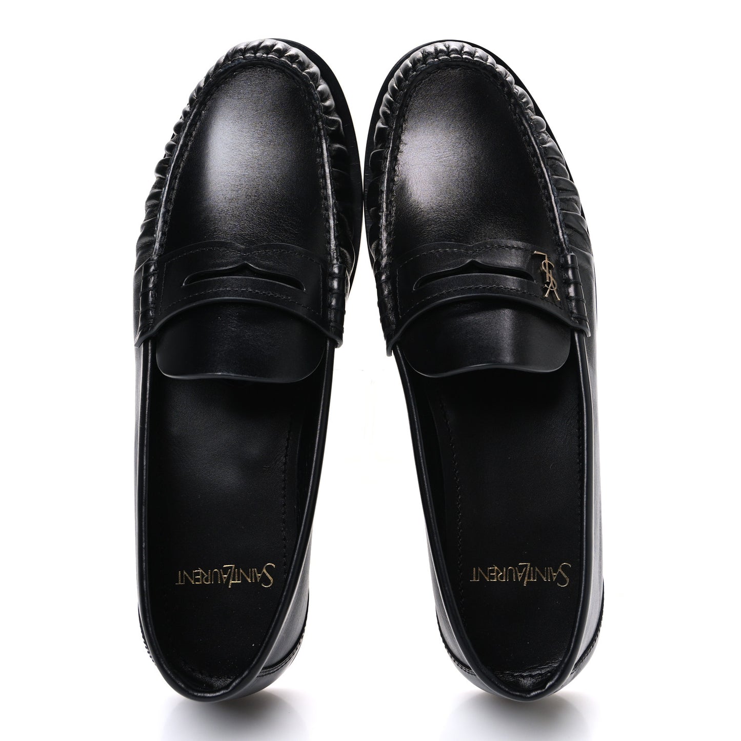 Calfskin Penny Loafers 38 Black