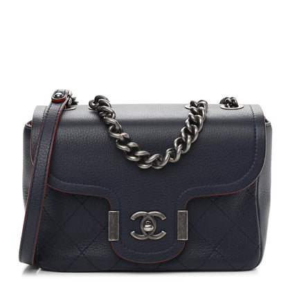 Chanel Grained Calfskin Archi Chic Flap Navy 1 of 12