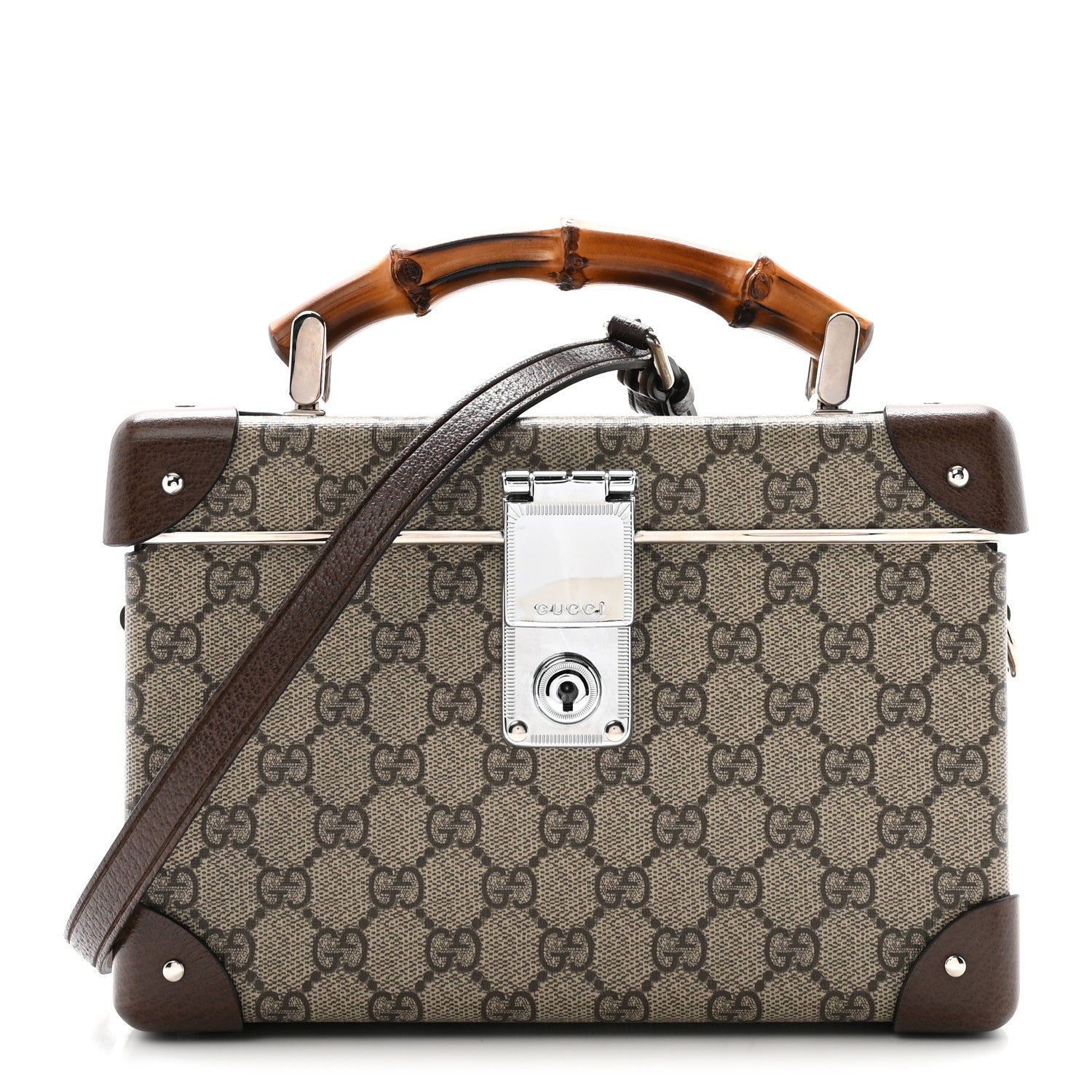 Gucci GG Supreme Monogram Globe-Trotter Beauty Case Brown 1 of 10