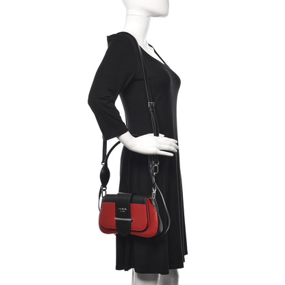 Prada City Calfskin Sidonie Shoulder Bag Rosso Black 3 of 9