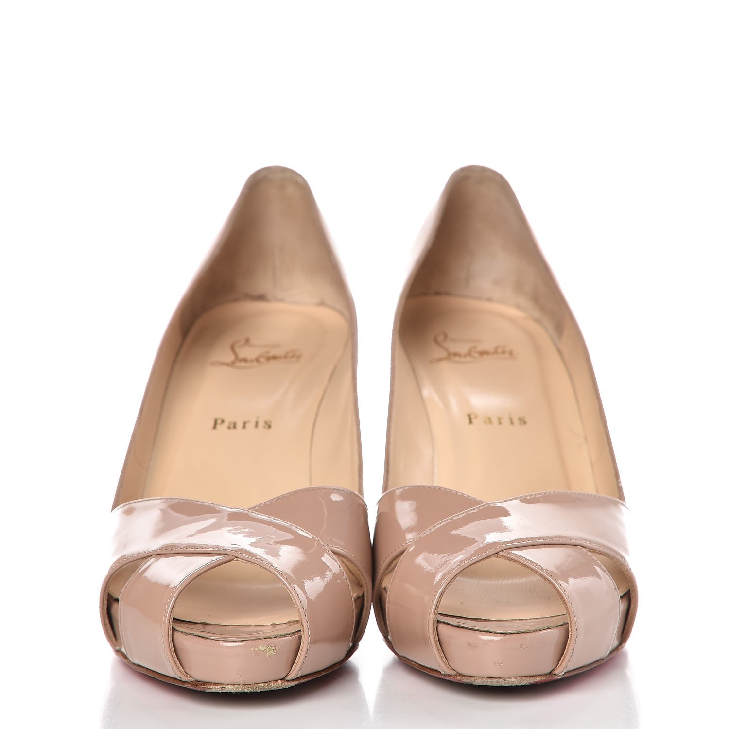 Christian Louboutin Patent Shelley 90 Pumps 39 39.5 Nude 2 of 12