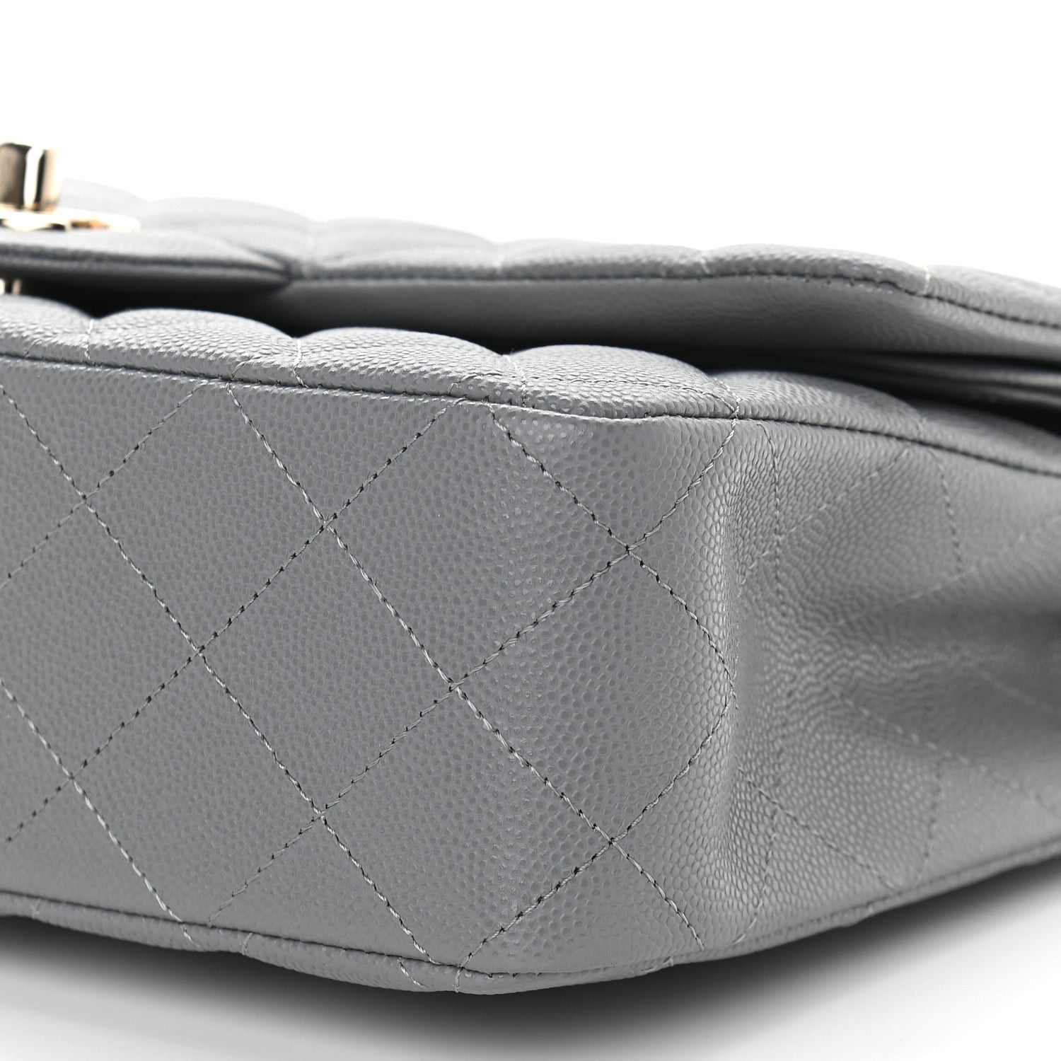 Chanel Caviar Quilted Medium Double Flap Grey 9 of 9