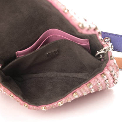 Fendi Crystal Beaded Monster Baguette Belt Bag 95 38 Pink 5 of 12