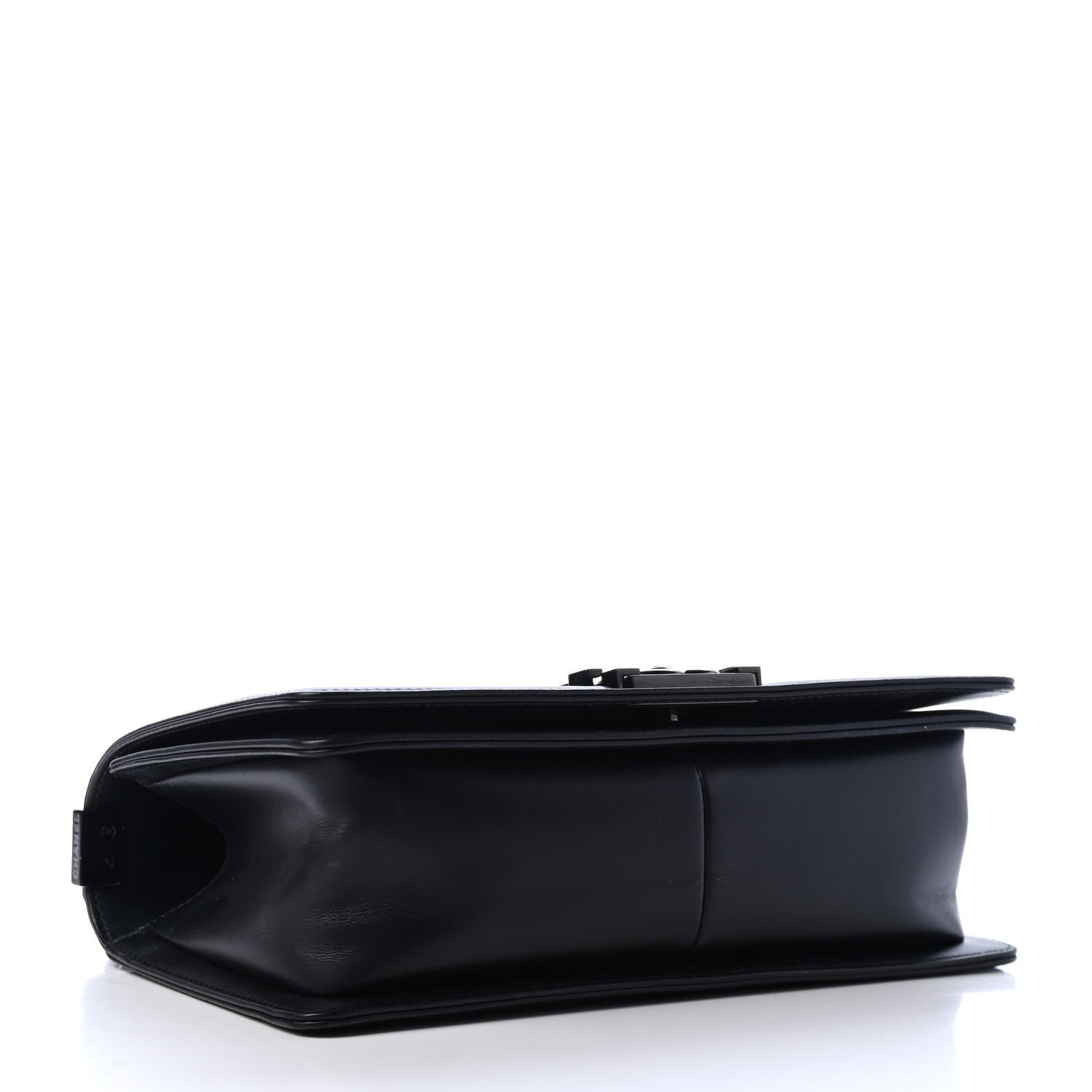 Chanel Calfskin Painted Chevron Embossed Medium Boy Flap Black 3 of 5