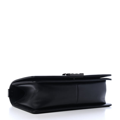 Chanel Calfskin Painted Chevron Embossed Medium Boy Flap Black 3 of 5