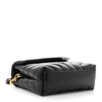 Saint Laurent Calfskin Y Quilted Monogram Toy Loulou Crossbody Bag Black 4 of 12