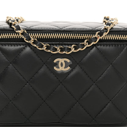 Chanel Lambskin Quilted Small Vanity Case With Chain Black 8 of 10