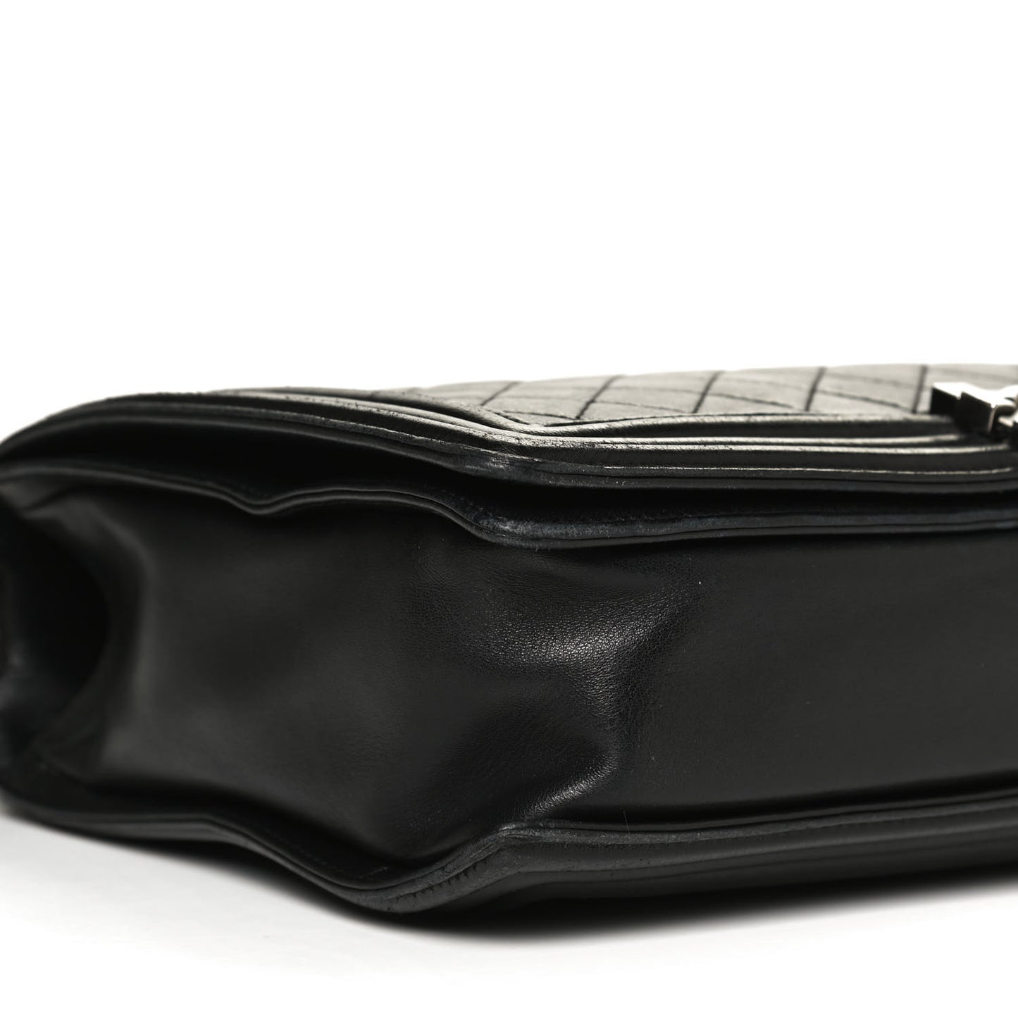 Lambskin Quilted Large Boy Flap Black