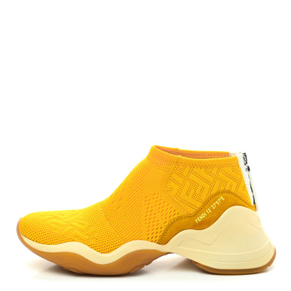 Fendi Technical 3D Mesh Womens FFluid Zip Up Sneakers 41 Reggae Corn White 1 of 8