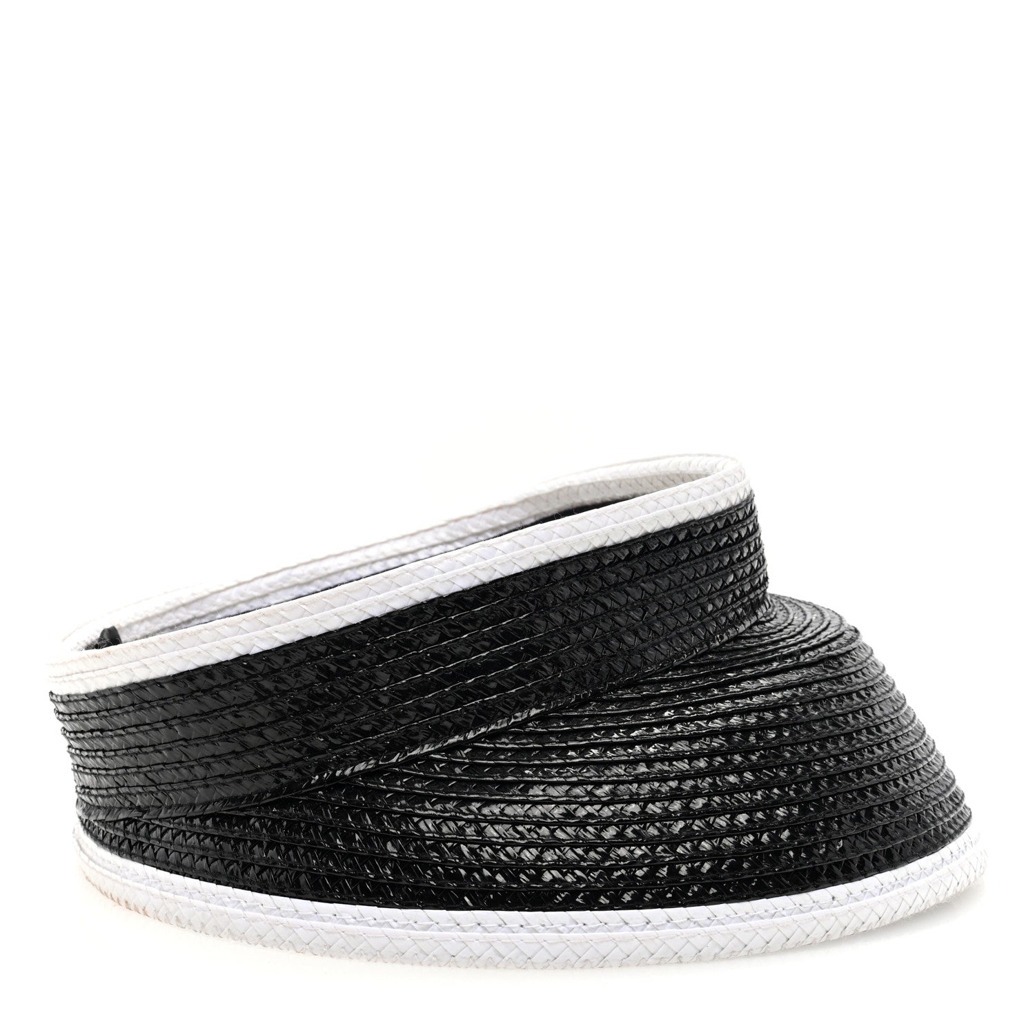 Chanel Raffia Visor M Black White 6 of 7