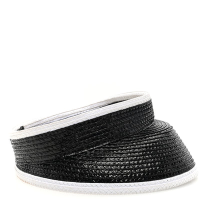 Chanel Raffia Visor M Black White 6 of 7