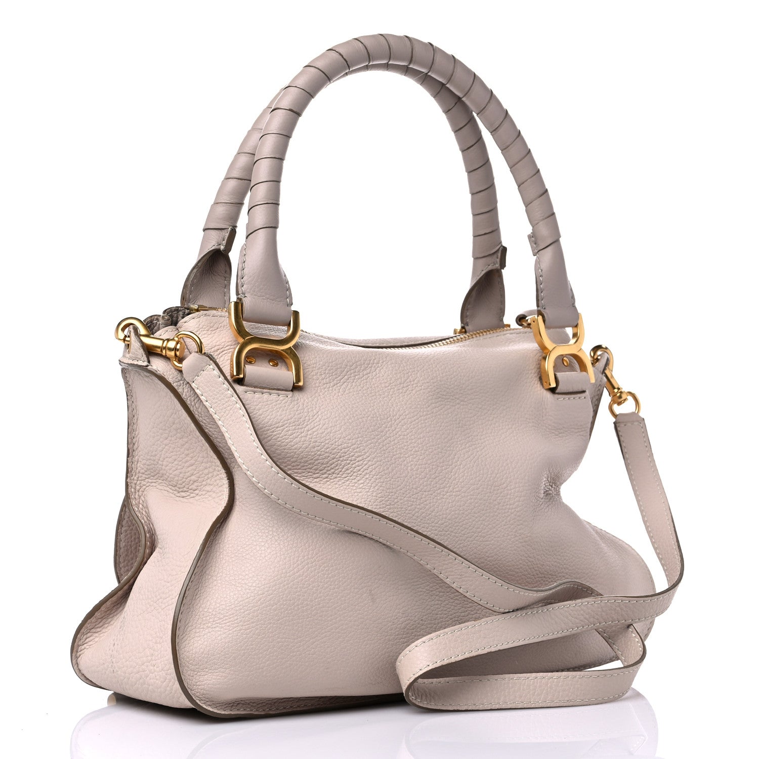 Chloe Calfskin Medium Marcie Satchel Abstract White 3 of 18