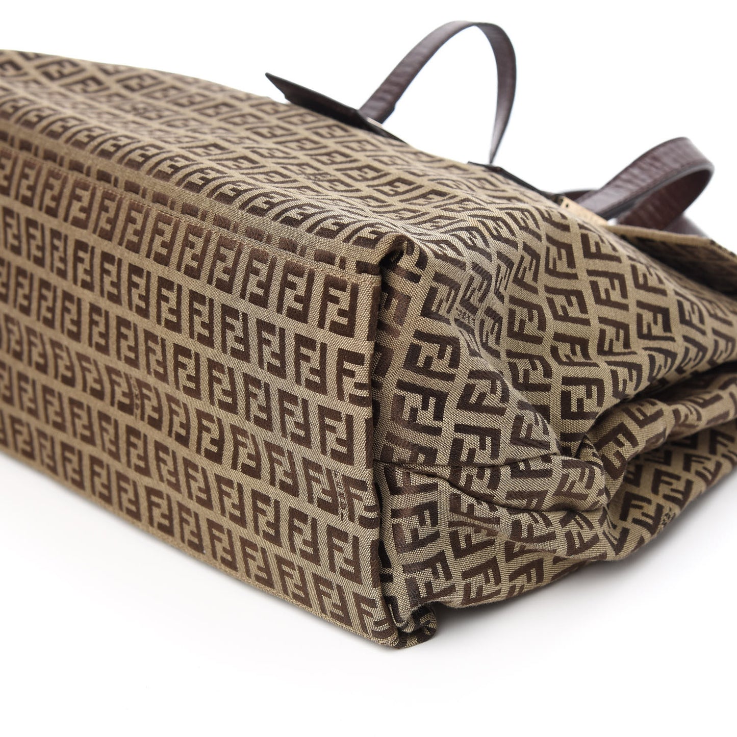 Zucchino Vitello Shoulder Bag Mogano Panna Bruciato