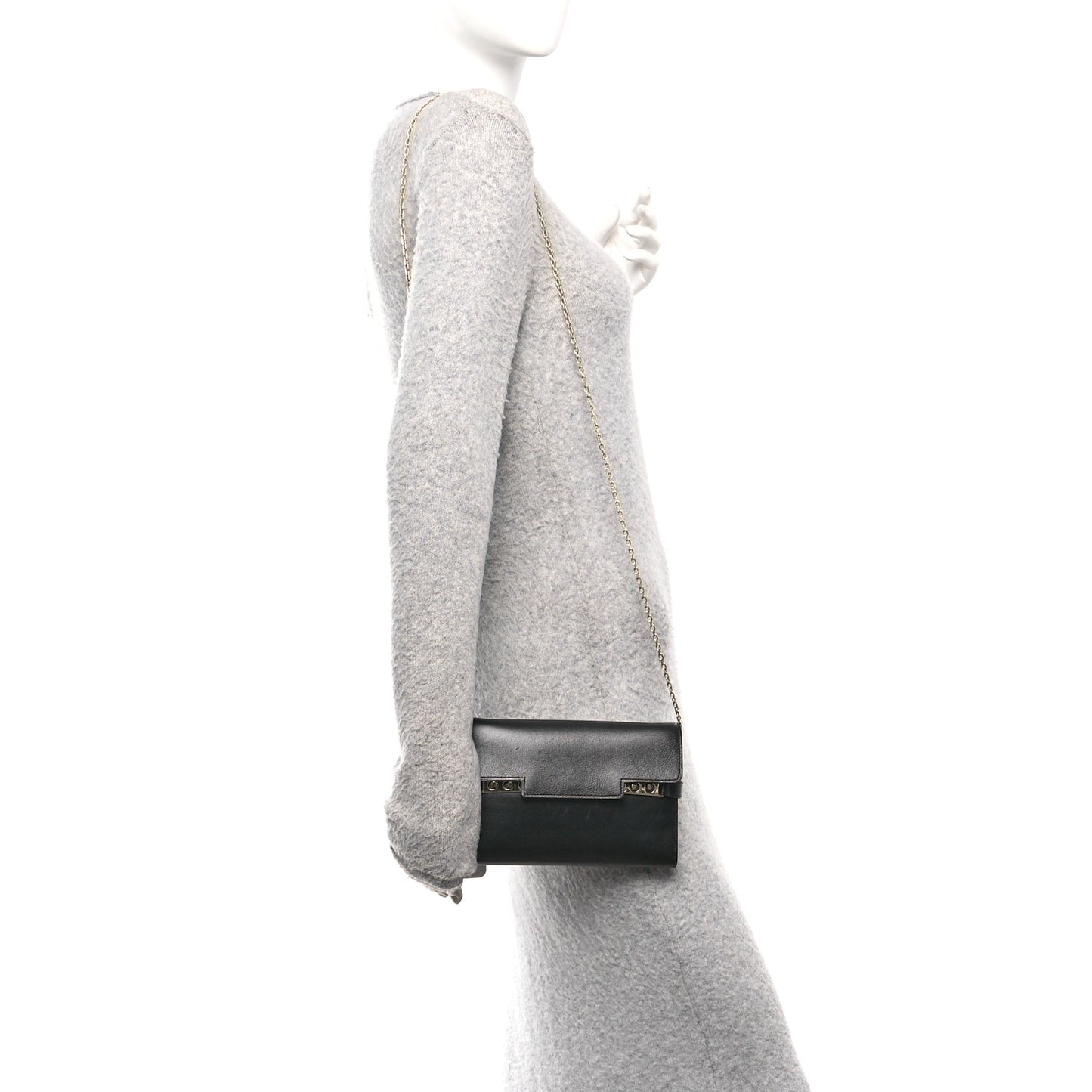 Calfskin Tempete Pochette Black