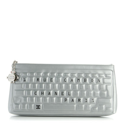 Chanel Metallic Calfskin Keyboard Pouch Silver 1 of 7
