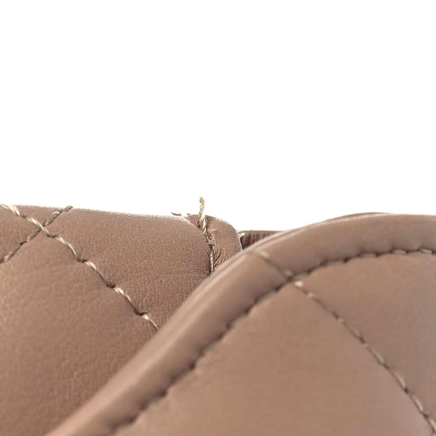 Calfskin Quilted Logo Flap Case Beige
