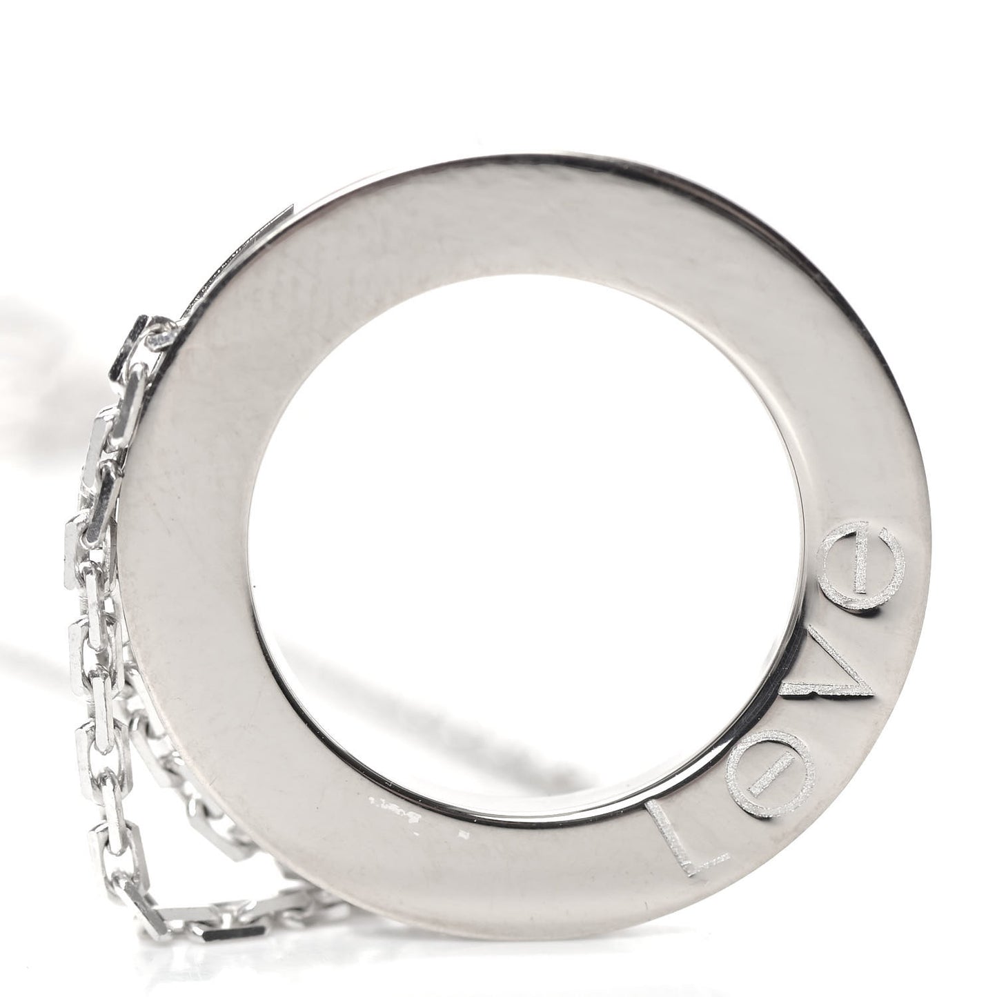18K White Gold LOVE Pendant Necklace