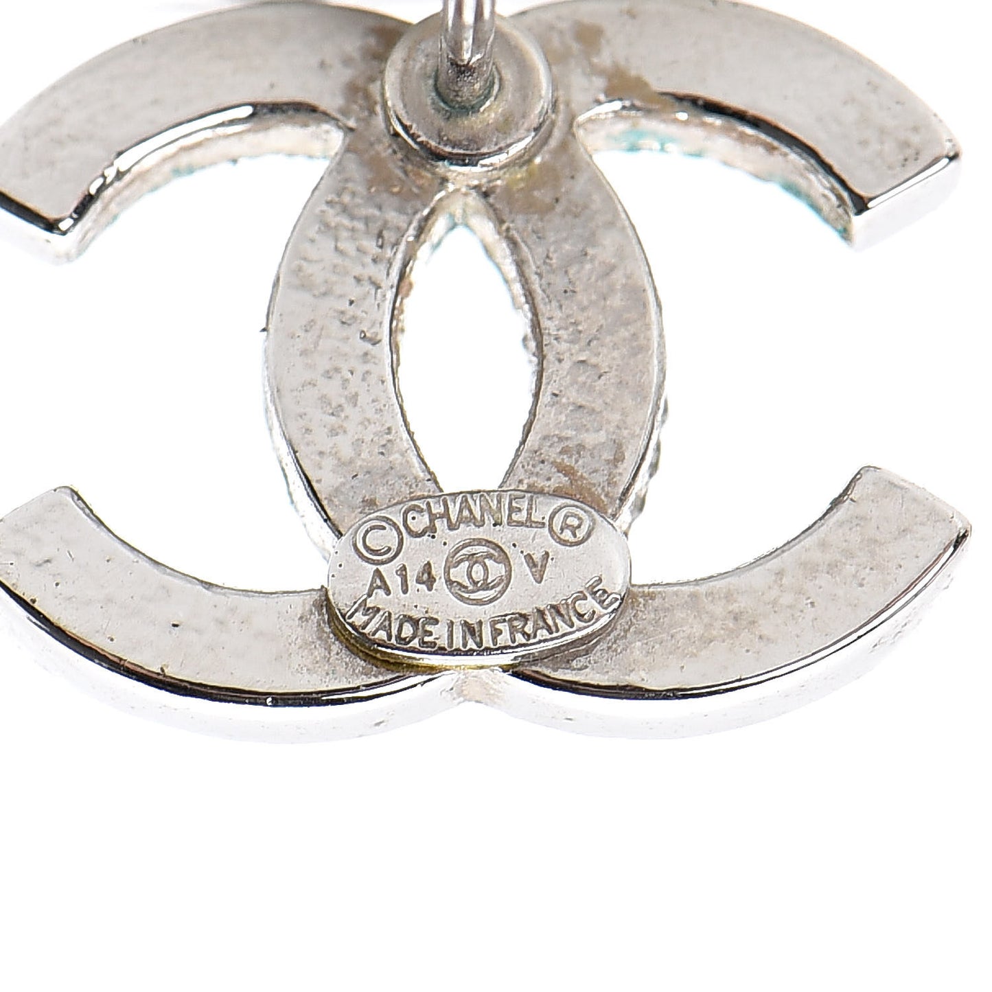 Crystal CC Earrings Silver
