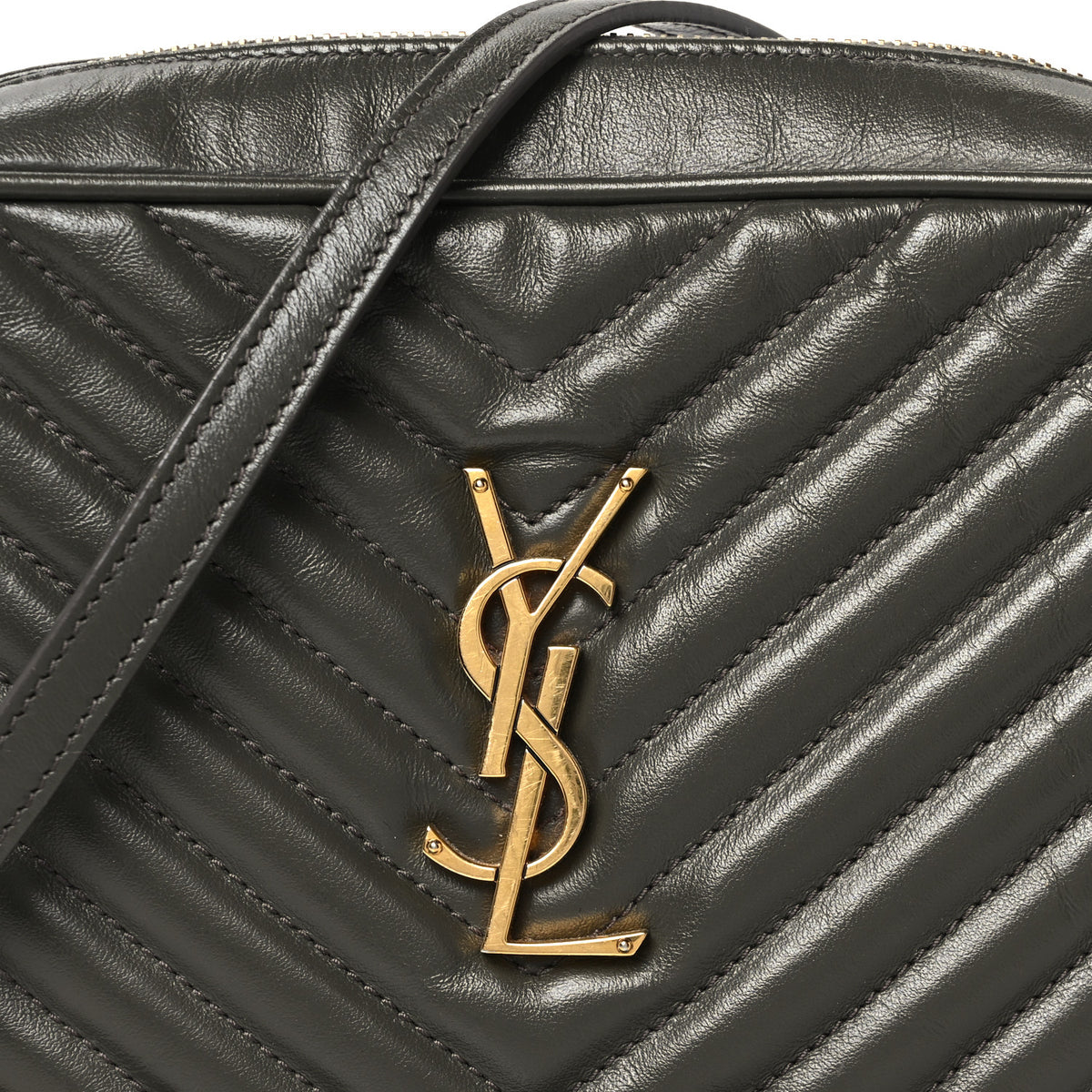 Saint Laurent Calfskin Matelasse Monogram Lou Camera Bag Pebble 8 of 10