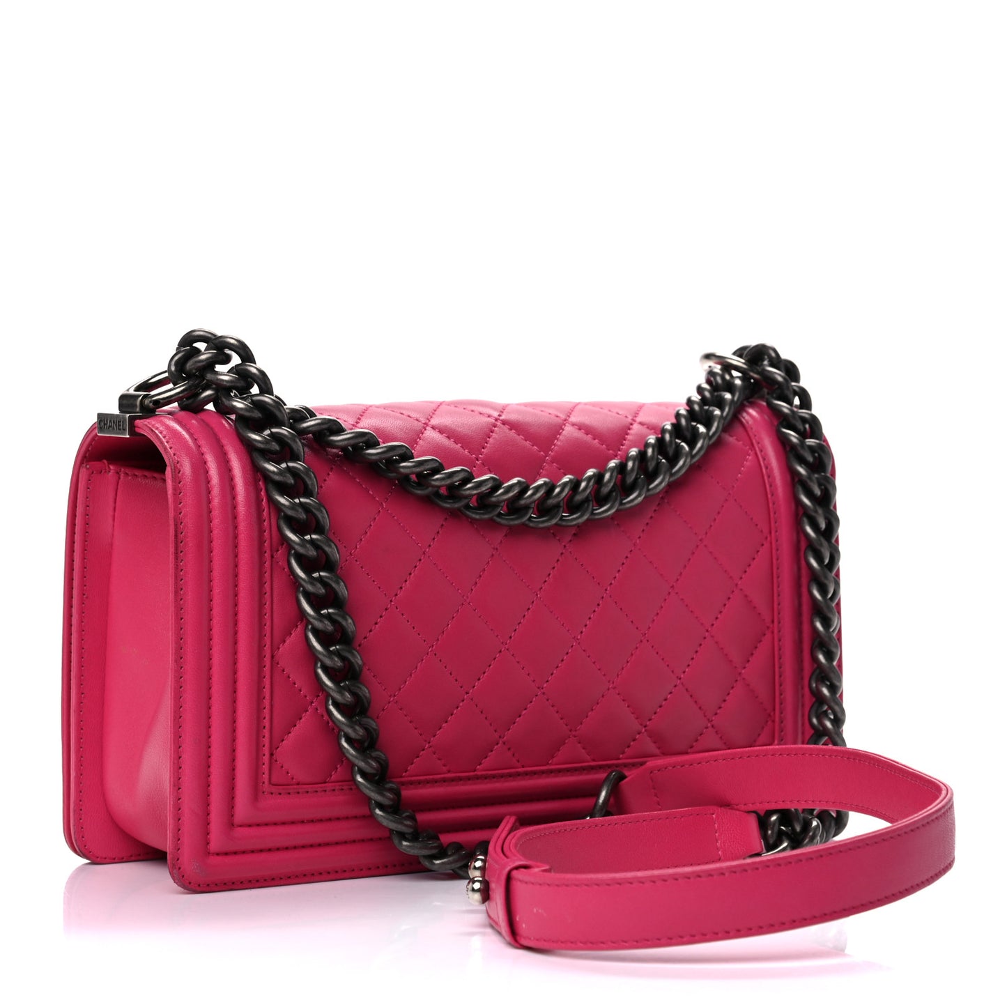 Lambskin Quilted Medium Boy Flap Pink