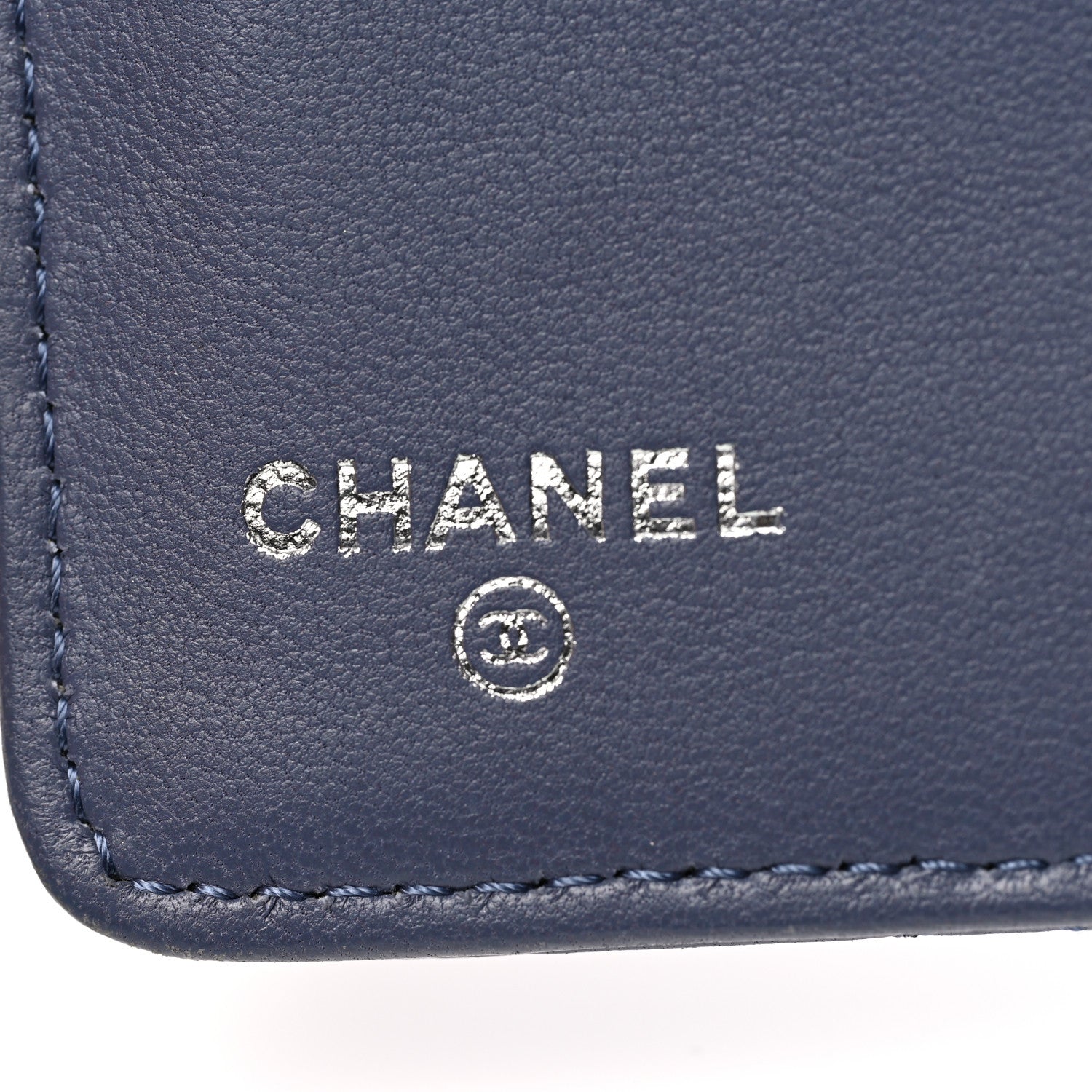 Chanel Lambskin Quilted Yen Wallet Blue 6 of 10