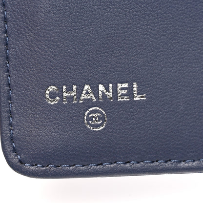 Chanel Lambskin Quilted Yen Wallet Blue 6 of 10