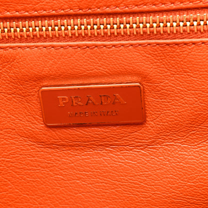 Prada Straw Crocodile Woven Semitracolla Frame Bag Tabacco Orange 6 of 9