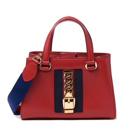 Gucci Calfskin Medium Sylvie Top Handle Tote Red 1 of 8