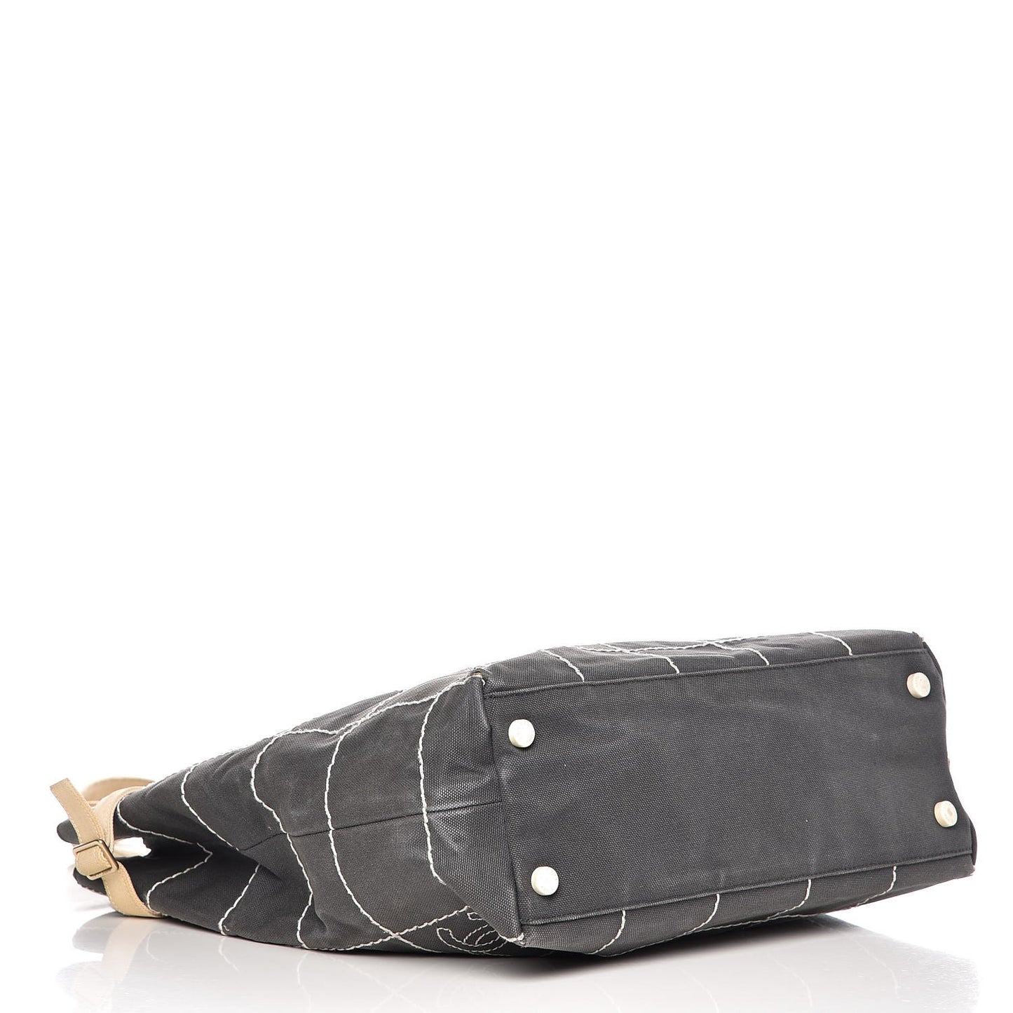 Canvas Square Stitched CC Tote Bag Black