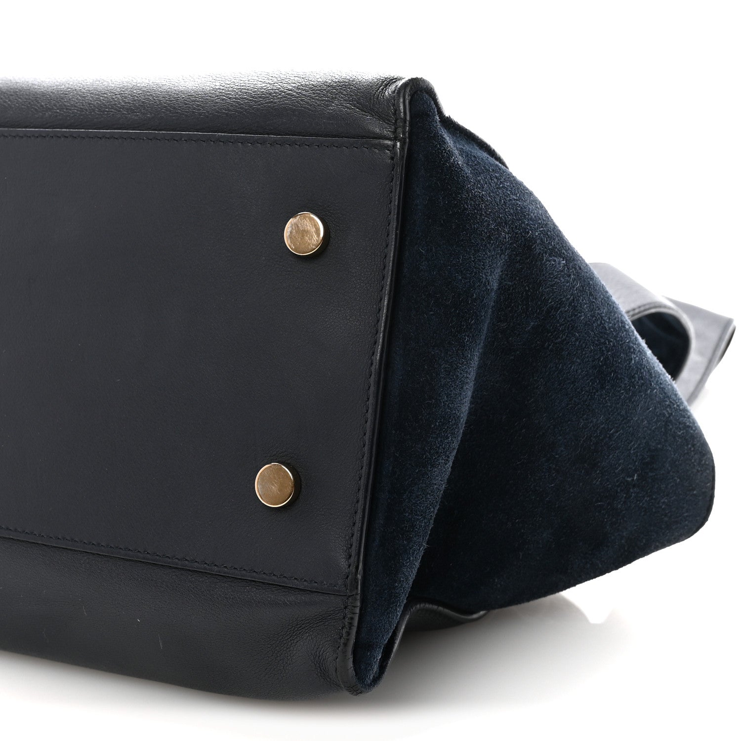 Saint Laurent Calfskin Suede Small Monogram Downtown Cabas Navy Blue 9 of 9