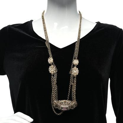 Chanel Crystal Pearl Flower CC Multi Strand Necklace Belt Pink Gold 2 of 6