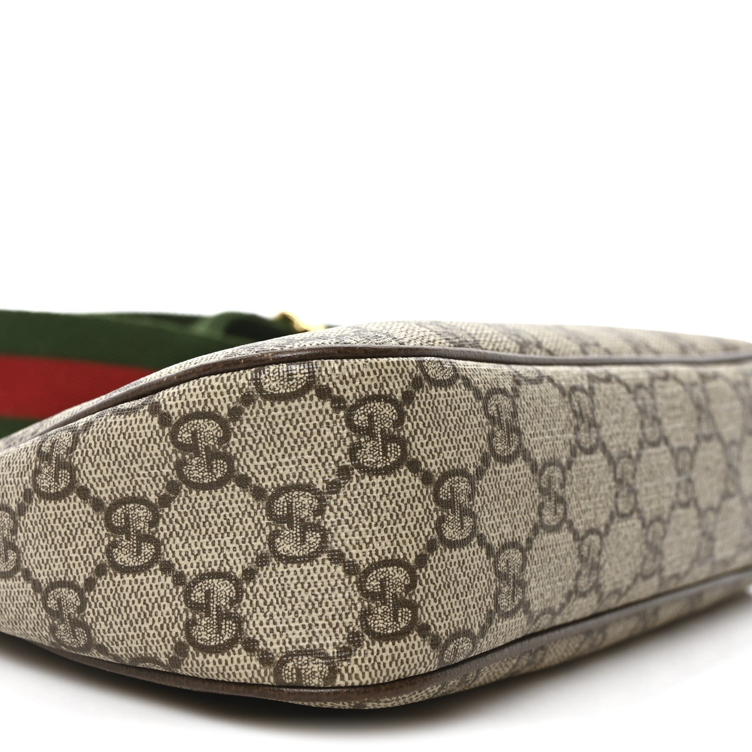 Gucci GG Supreme Monogram Textured Dollar Calfskin Web Small Ophidia GG Handbag Beige Ebony New Acero 9 of 10