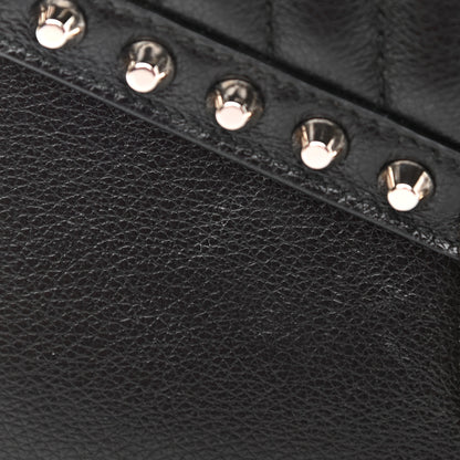 Prada Glace Calfskin Studded Sound Flap Crossbody Shoulder Bag Black 10 of 10