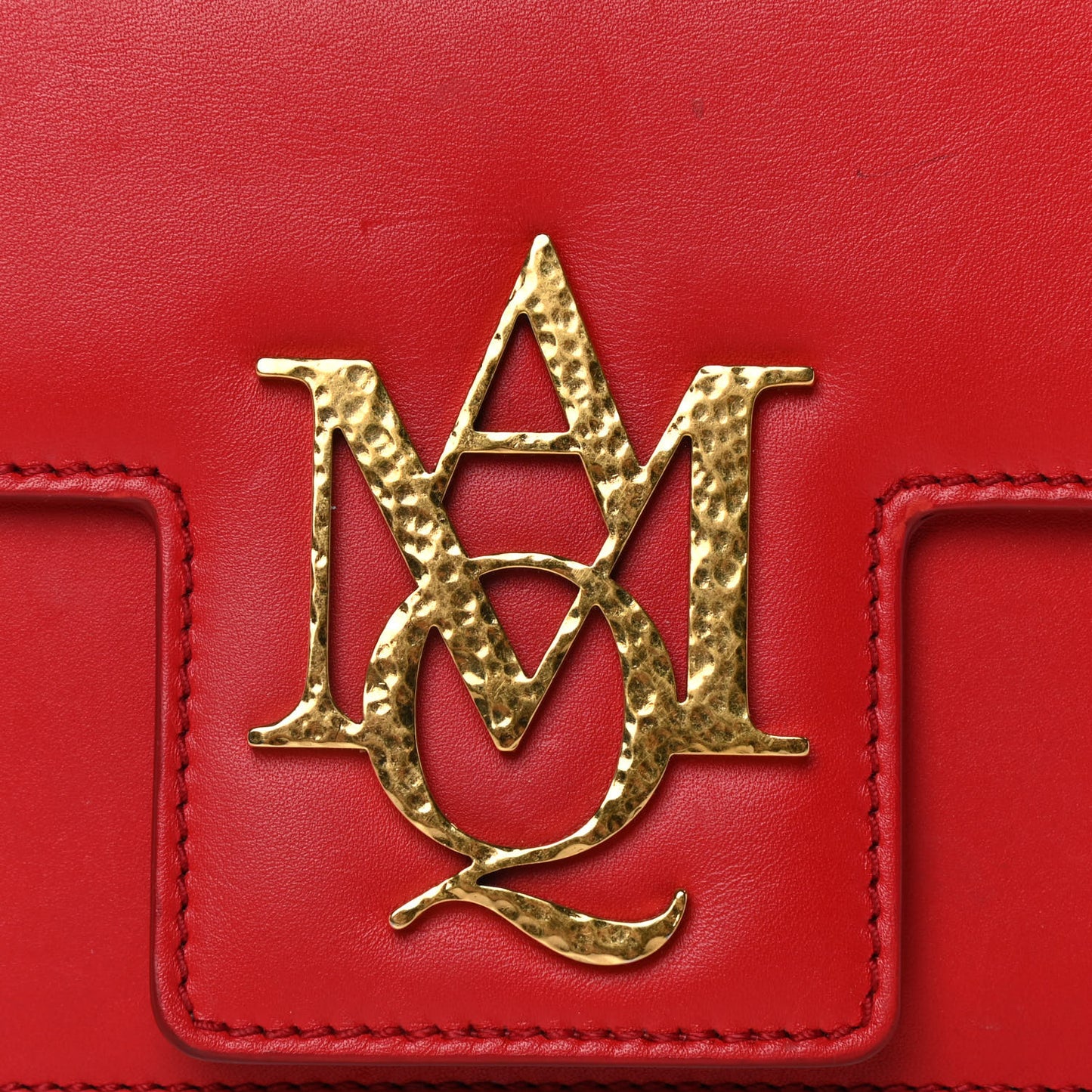 Calfskin Small Insignia Chain Flap Red
