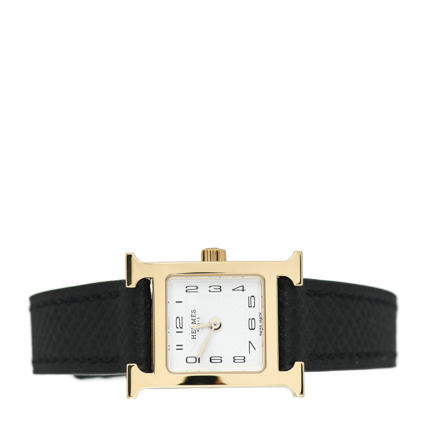 Stainless Steel Epsom 17.2mm Heure H Hour Quartz Watch Noir