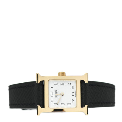 Hermes Stainless Steel Epsom 17.2mm Heure H Hour Quartz Watch Noir 2 of 5