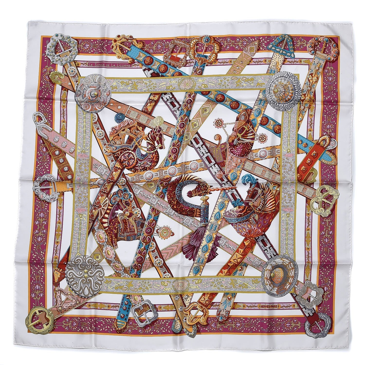 Hermes Silk Le Songe De La Licorne Scarf 90 1 of 4
