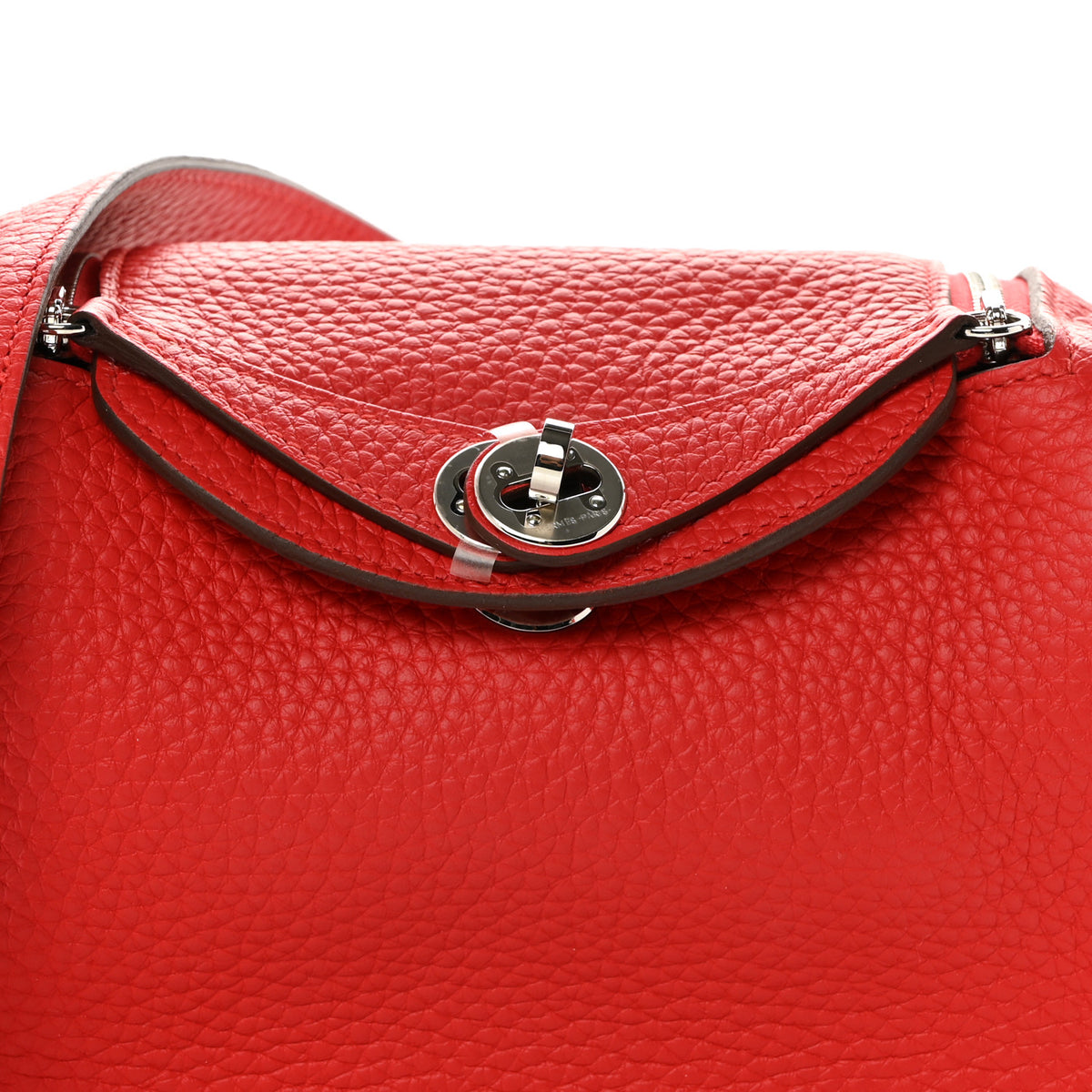Hermes Taurillon Clemence Mini Lindy 20 Rouge Radieux 8 of 11