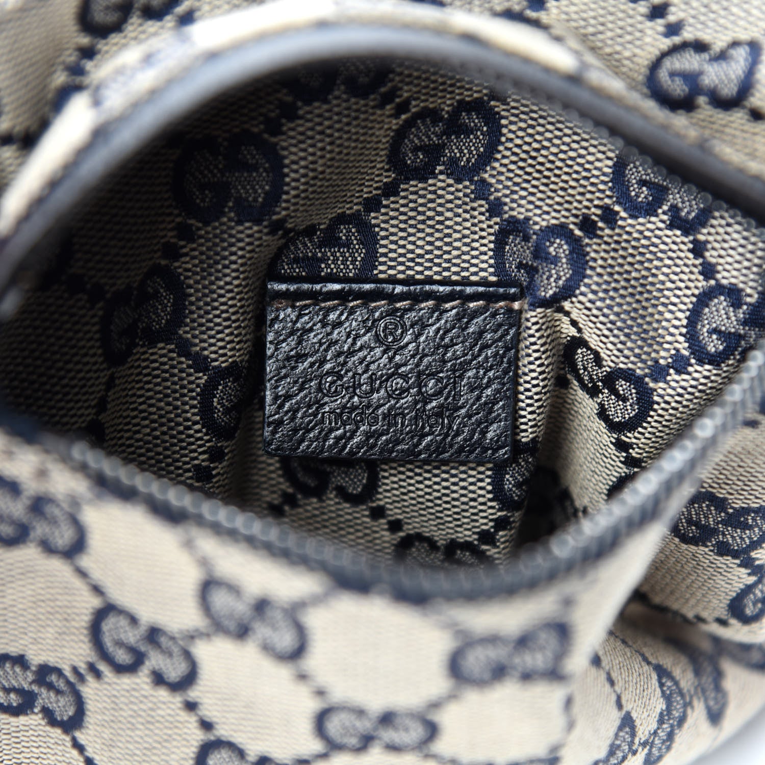 Gucci GG Monogram Web Double Pocket Belt Bag Navy 9 of 11