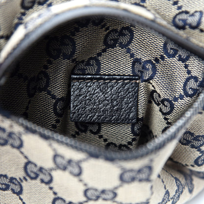 Gucci GG Monogram Web Double Pocket Belt Bag Navy 9 of 11