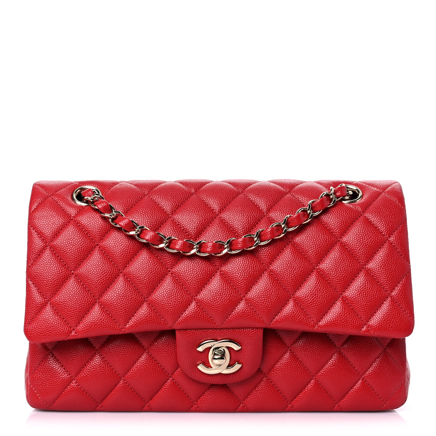 Chanel Caviar Quilted Medium Double Flap Red 1 of 12