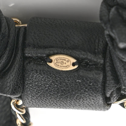 Chanel Lambskin Chain CC Hair Bow Tie Black Gold 3 of 3