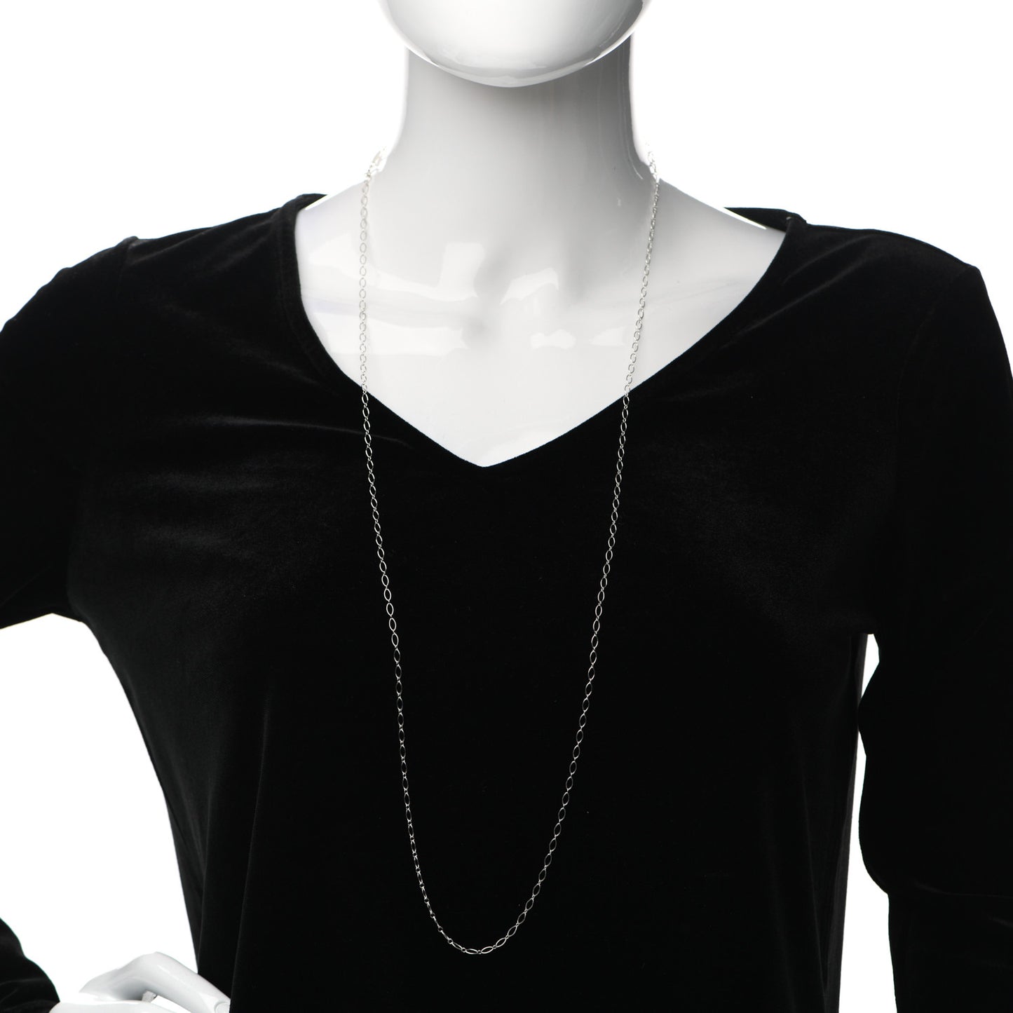 Sterling Silver Oval Link Chain Necklace 36"