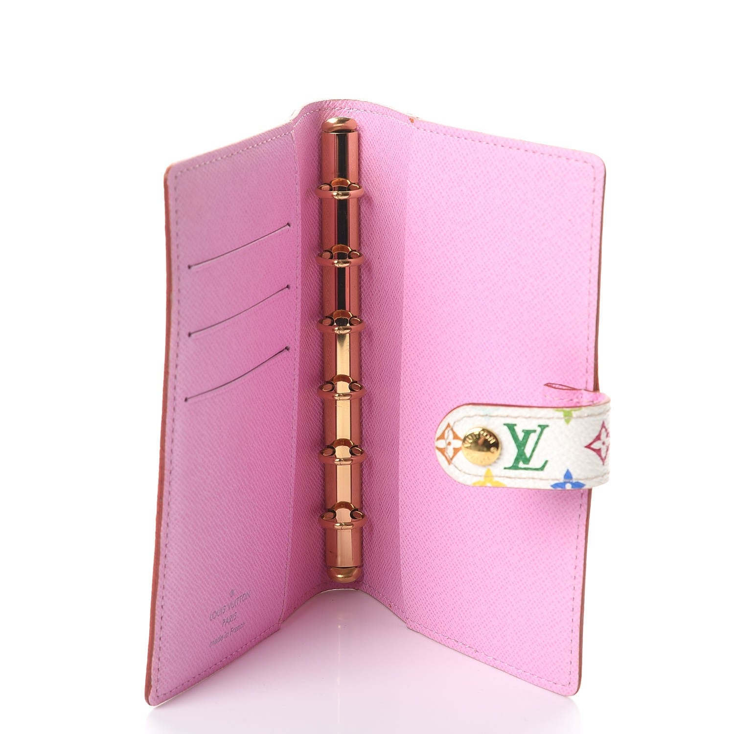 Louis Vuitton Monogram Multicolor Small Ring Agenda Cover White Litchi 5 of 7