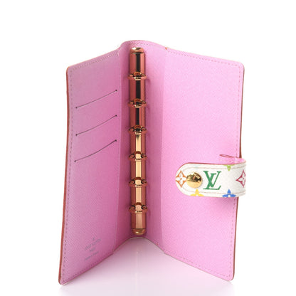 Louis Vuitton Monogram Multicolor Small Ring Agenda Cover White Litchi 5 of 7