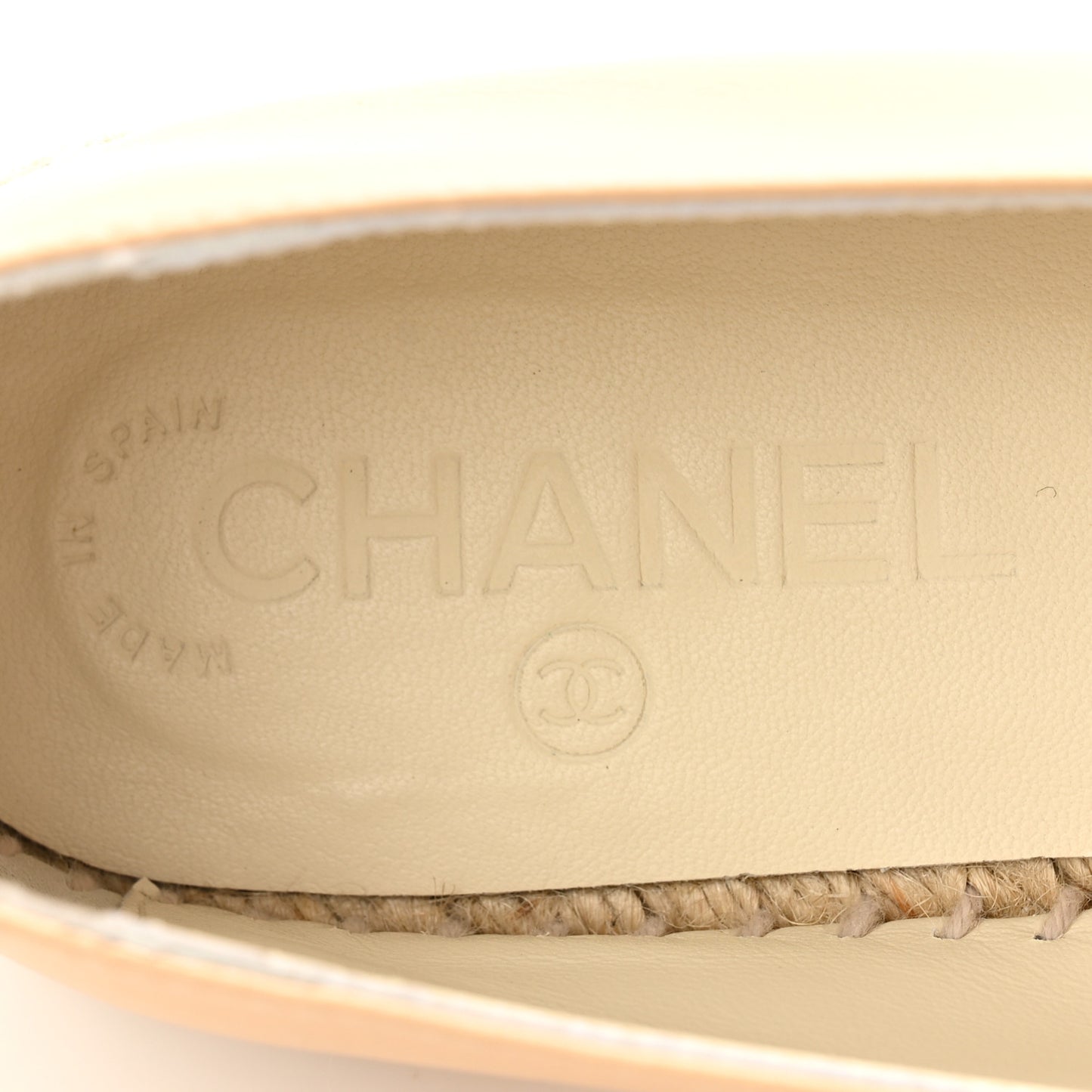 Lambskin CC Espadrilles 38 Beige Black