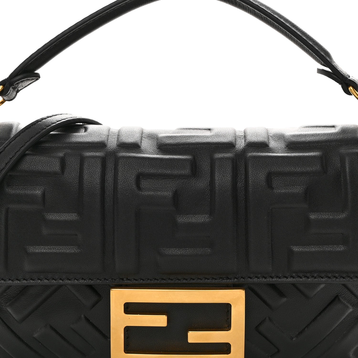 Fendi Nappa FF 1974 Embossed Mini Baguette Black 8 of 11